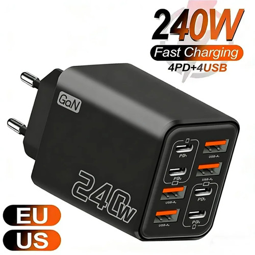 240w gan usb ladegerät - usb, 8in1