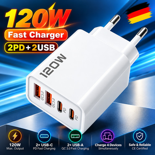 120w usb schnellladegerät - usb-c,